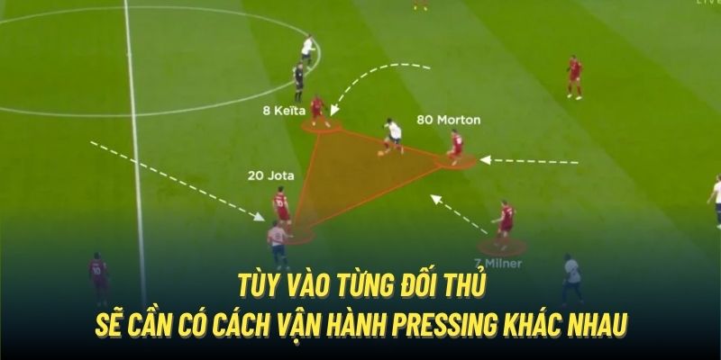 Tùy vào từng đối thủ sẽ cần có cách vận hành pressing khác nhau